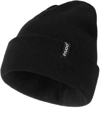 Zylioo XXL/3XL Strickmütze Für Großen Kopf, Wintermütze Beanie Mütze Mit Schirm, Übergroße Winter Warme Knit Cuffed Watch Cap