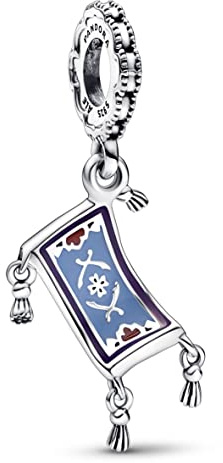PANDORA Disney Ciondolo con tappeto magico di Aladdin in argento Sterling con smalto blu, viola e rosso