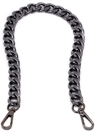 Xiazw Schöne Taschenkette Geldbörsen Schulterriemen Kette Schultergurt Crossbody Taschengurt Ersatz Zubehör Charm Dekoration (Schwarz,45 cm)