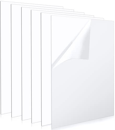 MUKCHAP 6 st 3 mm genomskinliga akrylark, 300 x 300 mm akrylskiva i plast för skyltar, gör-det-själv-displayprojekt, hantverk