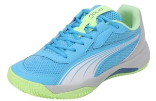 PUMA Unisex Nova Court tennissko, Lysande blå Puma vit glaciär grå, 44.5 EU
