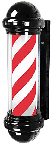 Poste de barbero de peluquería de 29'', Lámpara de pared impermeable Señal de barbería, Tiras de LED giratorias rojas, blancas, azules, negras, naranjas y verdes, IP54 A prueba de agua Ahorro de ene