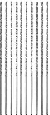 QUARKZMAN 10 Stk Extra Lange Spiralbohrer 1.2mm HSS Bohrspitze mit Schnellstahl Gerade Schaft Bohrkronen 80mm Länge für Metall Holzwork Plastik Alulegierung