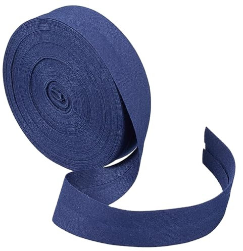 BENECREAT 10 m Einfach Gefaltetes Schrägband, 20 mm Breites Schrägband Saumband Zum Nähen von Kleidungsstücken, Nähen, Rohrleitungen, Quilten, Preußischblau
