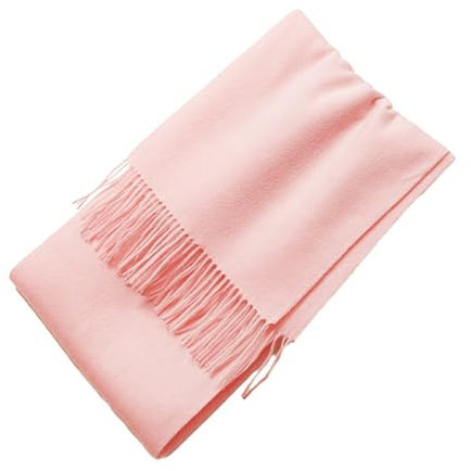 osiuujkw Luxuriöser Lammwollschal, warm und stilvoll im Winter, weicher und bequemer Warmer Wollschal für den Winter, Rosa