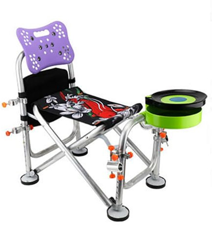 Höhenverstellbarer, Klappbarer Angelstuhl, mit Starker Magnetscheibe, Bequemer Rückenlehne, Zum Angeln Im Freien, für Camping (Upgrade-Version)