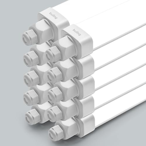 buling 10er Feuchtraumleuchte LED mit 150CM 45W 4500LM 4000K Neutralweiß LED Wannenleuchte, Verknüpfbar Kellerleuchte Werkstattlampe Wasserfest IP65 für Garage Balkon Keller Flur Treppe