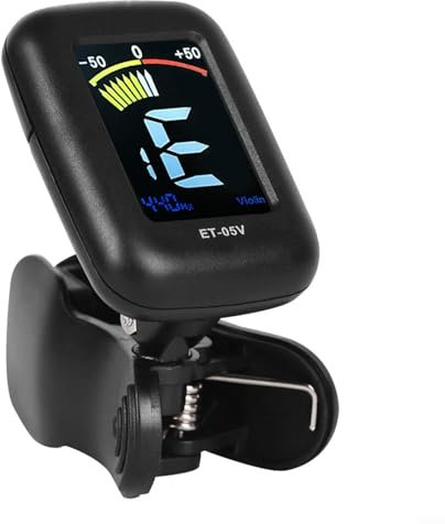 EpheyFIF Clip On Guitar Tuner, Digital Electronic Tuner, LCD Display Tuner for Acoustic Guitar, Chromatic, Bass, Violine, Ukulele, Electric Guitar