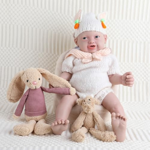 IVITA Full Body Silicone Reborn Baby Doll Newborn Baby Doll Open Mouth Soft Girl (10 inch)