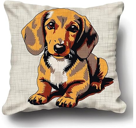 kitphoenix Latch Hook Kissen Kit Hund Knüpfkissen Set für Anfänger Erwachsene oder Kinder zum Selber Knüpfen, DIY Knüpfteppich Knüpfpackung, Knüpfhaken Set 43 x 43 cm