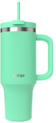 Contigo Streeterville Tumbler 1200 ml with Handle | Stainless Steel Vacuum Insulated Water Bottle with Straw and Lid | Cold for 29 Hours | Travel Mug | Thermal Flask | BPA Free