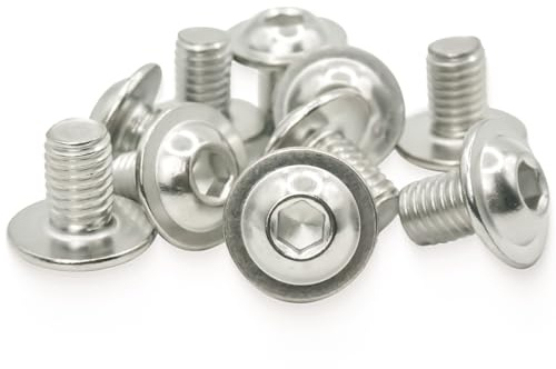 Schrauben M5, 20 Stück Linsenkopfschrauben Edelstahlschrauben M5 x 16mm A2 V2A 304 Rostfrei, MeHurrInnensechskant(ISK) Schrauben mit Flansch, Maschinenschrauben ISO7380-2, Schraube Vollgewinde