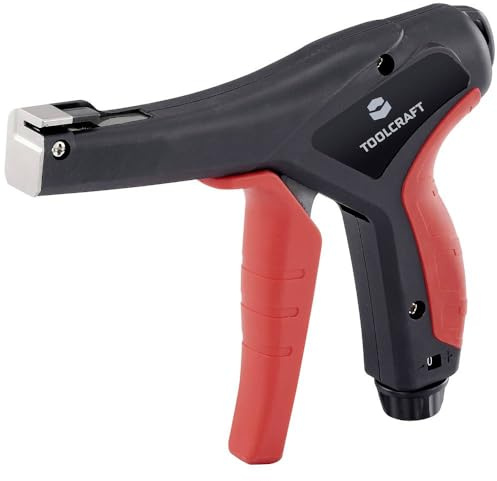 TOOLCRAFT HT04557 Kabelbinderzange für Polyamid-Kabelbinder von 2,5 bis 4,8 mm Schwarz, Rot