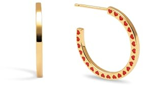 SINGULARU - Amour Creolen Ohrringe. Messing mit 18 Kt Vergoldeter Beschichtung. Schmuck für Damen.