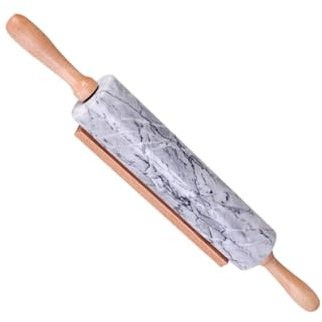 OFFSCH Rouleau à Pâtisserie en Marbre Or Gaufrage Stylo Fondant Mini Accessoires Non Poêle Plateau à Cupcakes Plateaux Épreuvage Mur Trousse Air Plaque Tournante Grey en Bois