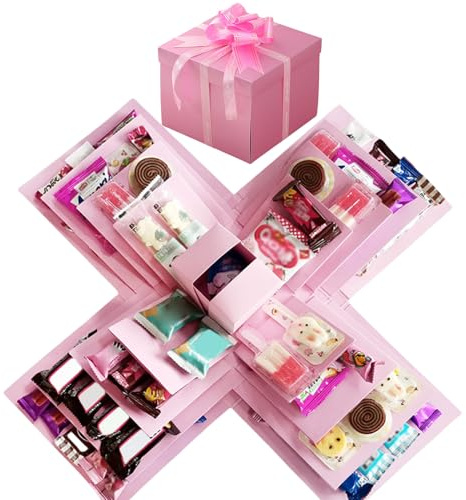 Pasdrucn Überraschung Box, 5-lagige Kreative Explosions-Geschenkbox Rosa