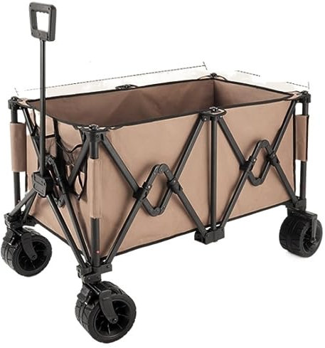 CHEMYO Campingtrolley, Strandtrolley, zusammenklappbarer Outdoor-Allzweckwagen, Outdoor-Campingtrolley, tragbarer Handwagen mit Bremse, Garten-Allzweckwagen, Festivaltrolley, zusammenklappbarer TRO