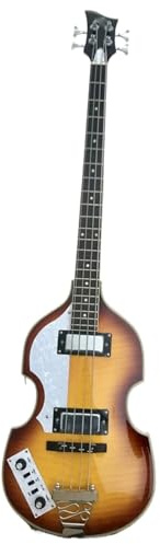 E-Gitarre-Starter-Set, 4-saitig, Sonnenuntergang-Farbe, hohl, professionelle Linkshänder, Violine, E-Bass
