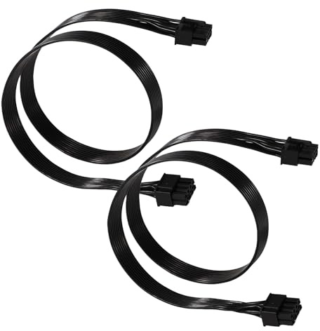 BTFO 2st Grafikkortsströmkablar för Corsair, Total Längd 60cm 8-Pins GPU-Grafikkortsströmkablar Tillbehör Kompatibel med Corsair Typ 3 Typ 4 Nätaggregat Inte för EVGA Nätaggregat(Svart)