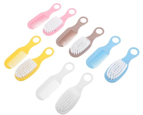 FRCOLOR 5sets Pettine e Spazzola Per Ragazzo Ragazza Ragazza Setole Morbide Per Pettine Denti Arrotondati Set Di Accessori Per Bagnetto Rimozione Crosta