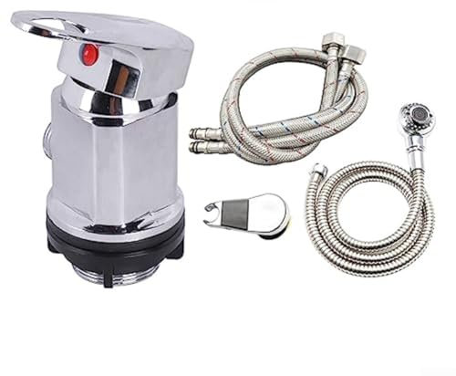 Set di spruzzatori per rubinetto, G1/2, per acqua calda e fredda, con ingresso da 80 cm e tubo di scarico per salone, camper, camper