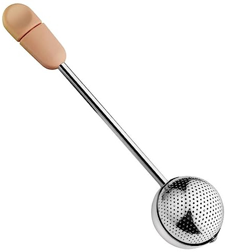 CLISPEED 1 PC Stainless Steel Tea Infuser with Rotary Handle Portable Sphere Mesh Tea Filter for Loose Leaf Herbs Spices Easy to Use and Clean for Teapots Mugs Cups Pink