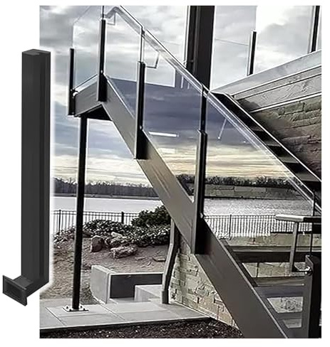 Sistema de barandilla de cristal para escaleras de interior/exterior de 80105 cm de altura, seguro y elegante, para terrazas, pasillos y escaleras, diseño duradero y moderno
