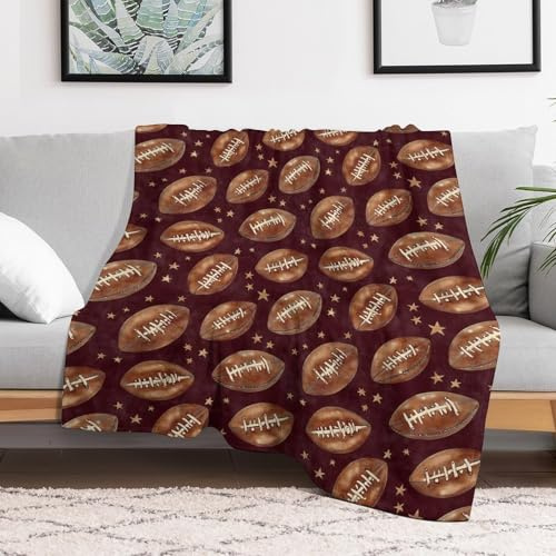 Coperta in Peluche Football Copriletto Traspiranti Coperte Morbido Blanket per Quattro Stagioni Ufficio Divano S