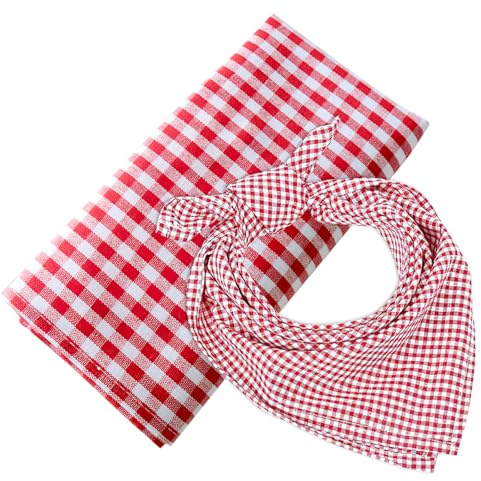 XJWZGM 2 Stück Rot Weiß Trachtentuch, 50 x 50 cm Trachtentuch Halstuch Kariert, Bavaria Dreieckstuch, Bierfest Halstücher für Oktoberfest Accessoires Bayern Trachten Party Trachten Accessoires Damen