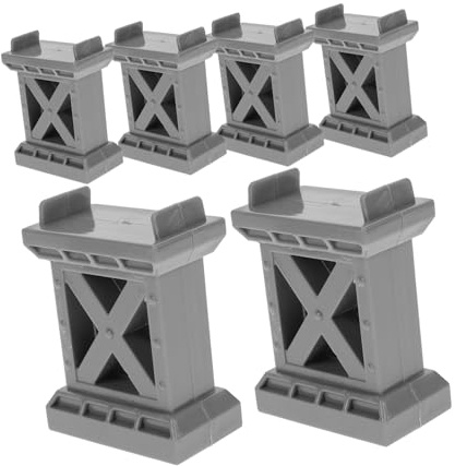 TOBBOMEY 6 pezzi Supporti Ponte in Legno per Binari Treno Rialzi Stabili per Giochi Ferroviari Accessori Compatibili con Piste in Legno Supporti Ponte per Treni Giocattolo