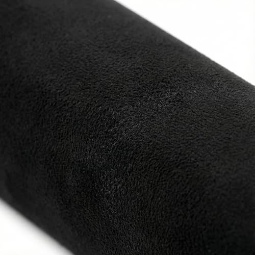 Vunanvu Mikrofaserstoff Selbstklebend für Cockpit 150 x 40cm Leder Folie Auto Dachhimmel Stoff Selbstklebend Schwarzer Velourstoff für Auto Innenausstattung Türverkleidung Wildleder Selbstklebend Film