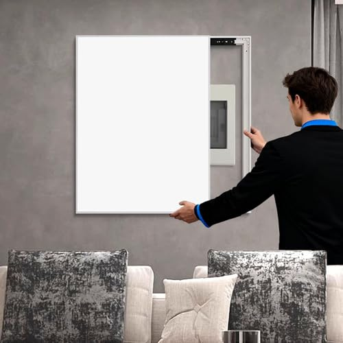 Vibeo Cache Compteur Electrique Cache-Panneau Électrique Décoratif avec Porte Coulissante, Cache-boîte à Fusibles 40 50 60 70 80 cm, Cache-boîte de Distribution Dissimulant(Style B,16x24in/40x60cm)
