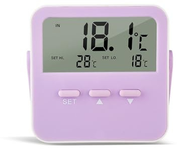 Lawnoval Digital Indoor Outdoor Thermometer Hygrometer with High Low Temperature Alarm, Wide -50°C to 70°C Range, Large Screen Display, Magnet Stand Hook Mount, 1m Sensor Cable, Orange