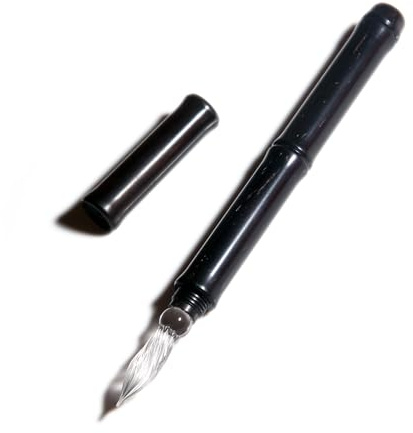 SeventyTwo Handmade Glass Dip Pen with Wood Handle, Fine Point Writing Instrument with Display Case (Black)