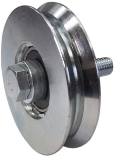 Star Motor Rueda de acero para puertas correderas, perfil en T y perfil en V, diámetro de 78 mm, galvanizado, doble rodamiento de bolas 6202 ZZ, capacidad de carga de 300 kg (forma en T)