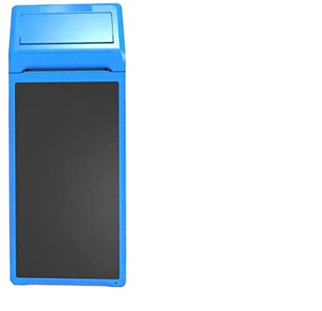 LLAWQSM Handtintenstrahldrucker, Tragbares Handheld-POS-PDA-Terminal Thermodrucker 3G-Internet mit GPS 58 mm WLAN Android 8.1 Robuste Industrie-Barcode-Drucker(Blue PDA)