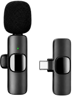 Micro Cravate Sans Fil USB-C, Plug & Play, Réduction du Bruit, Microphone Lavalier pour iPhone, Android, Tablette et PC USB-C, Recharge Pendant l’Utilisation, TikTok, YouTube, Podcast et Streaming