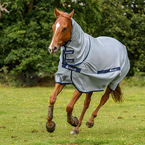 Bucas Buzz-Off Full Neck - silver/blue, Groesse:170