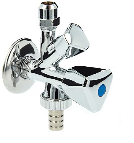 tecuro WAS-Ventil Kombieckventil Geräteventil Anschlussventil-selbstdichtend 1/2 Zoll Wandanschluss