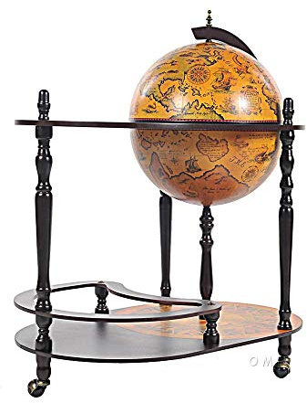 Old World Nautical Bar Globe Trolley – 41,9 cm 16.5-Inch rot