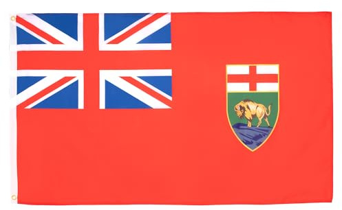 AZ FLAG Flagge Manitoba 150x90 cm Fahne Kanadische Polyester 100D 2 Ösen | Für innen und außen dekorative Flagge doppelte Nähte und verstärkte Kanten mit Metallösen 100D Polyester