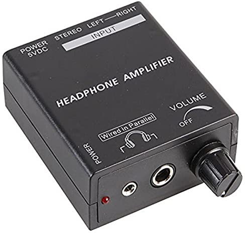 RCA & 3.5mm Black Compact Stereo Headphone Amplifier (97x64x30mm)