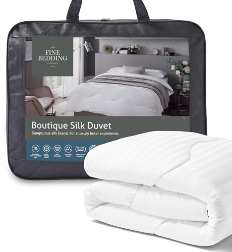 The Fine Bedding Company - Boutique Silk Duvet - Luxury Bedding - Machine Washable (10.5 Tog, King)