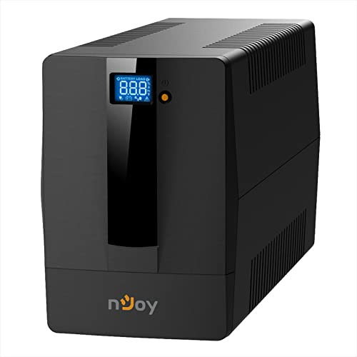 nJoy Horus Plus 1500VA Gruppo di Continuità 900 Watt, Line Interactive, Onda Sinusoidale Simulata, Display LCD, Touch Screen, AVR, USB, 4 Uscite Shuko, Rj11 RJ45 In/Out, 2 Batterie - Garanzia 3 Anni