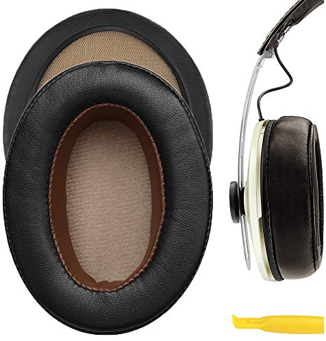 Cuscinetti di ricambio in pelle proteica Geekria compatibili con Sennheiser Momentum 2.0 Over-Ear, imbottiture per cuffie, copri padiglioni, parti di riparazione (marrone scuro)