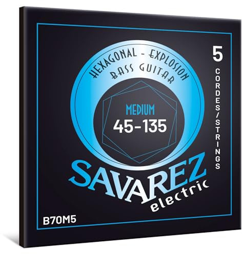 Savarez Saiten für E-Bass Hexagonal Explosion B70M5 5-String Medium Light