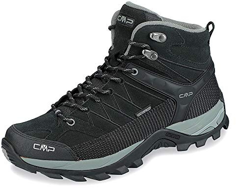CMP Rigel Mid Trekking Shoes Wp, Scarpe da trekking Uomo, Nero-Grey, 41 EU