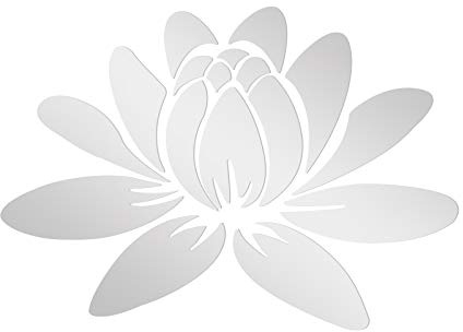 VORCOOL 3D Lotus Acryl Wandaufkleber Abnehmbare Spiegel Aufkleber Umweltfreundliche Wandtattoos für Schlafzimmer Wohnzimmer Badezimmer Dekoration (Silber)