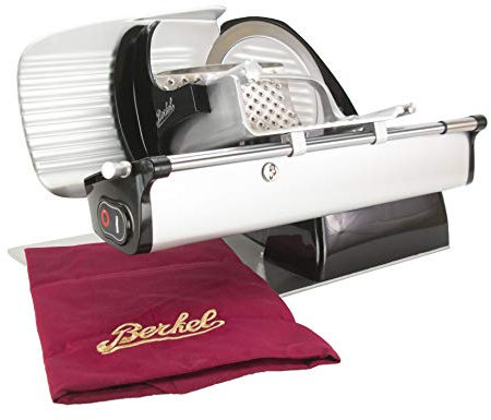 Berkel Home Line 200, affettatrice, nera, nuovo modello: 2020 (Home Line 200 con coperchio + panno per lucidatura di alta qualità)