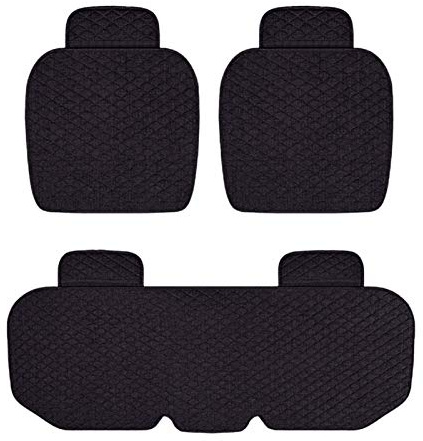 Rubyu - Universelle Auto Sitzbezüge, rutschfest und atmungsaktiv, für Vordersitz und Rücksitz, Schwarz, Polyester, Auto, Sitzbezug, Sitzbezüge, Schwarz